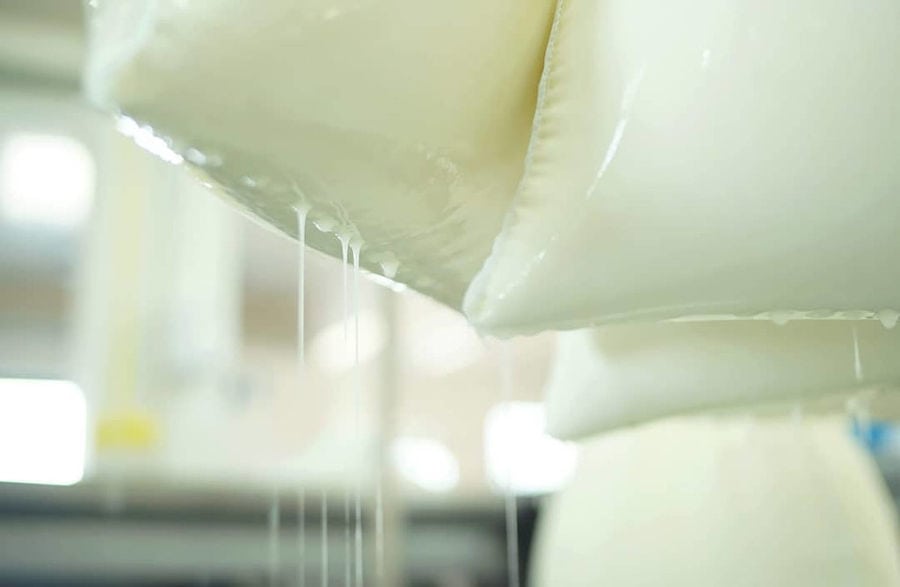 milk flowed from plastic bags at 'Mykonos Farmers' plant